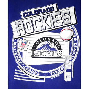 Vintage 90s Colorado Rockies T Shirt Large Youth Kids Single Stitch Baseball Tee